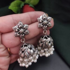 Silver look Earrings jhumka
