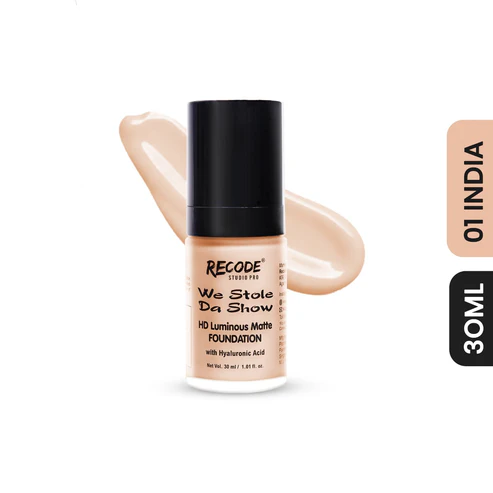 RECODE 01 HD Luminous Matte Foundation 30 ML 01 India