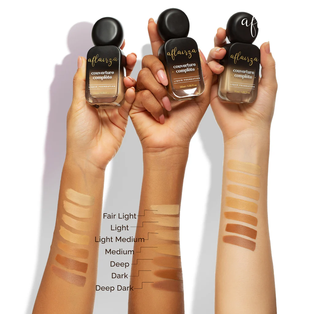 AFLAIRZA Coverture Complete Liquid Foundation | Full Coverage, Long-Lasting, Lightweight & Water-Resistant | Infused with Ectoin for Hydration & Skin Protection | 7 Shades for All Skin Tones | Buildable & Comfortable Wear