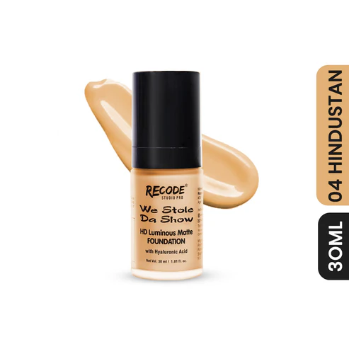 RECODE 04 HD Luminous Matte Foundation 30 ML 04 Hindustan
