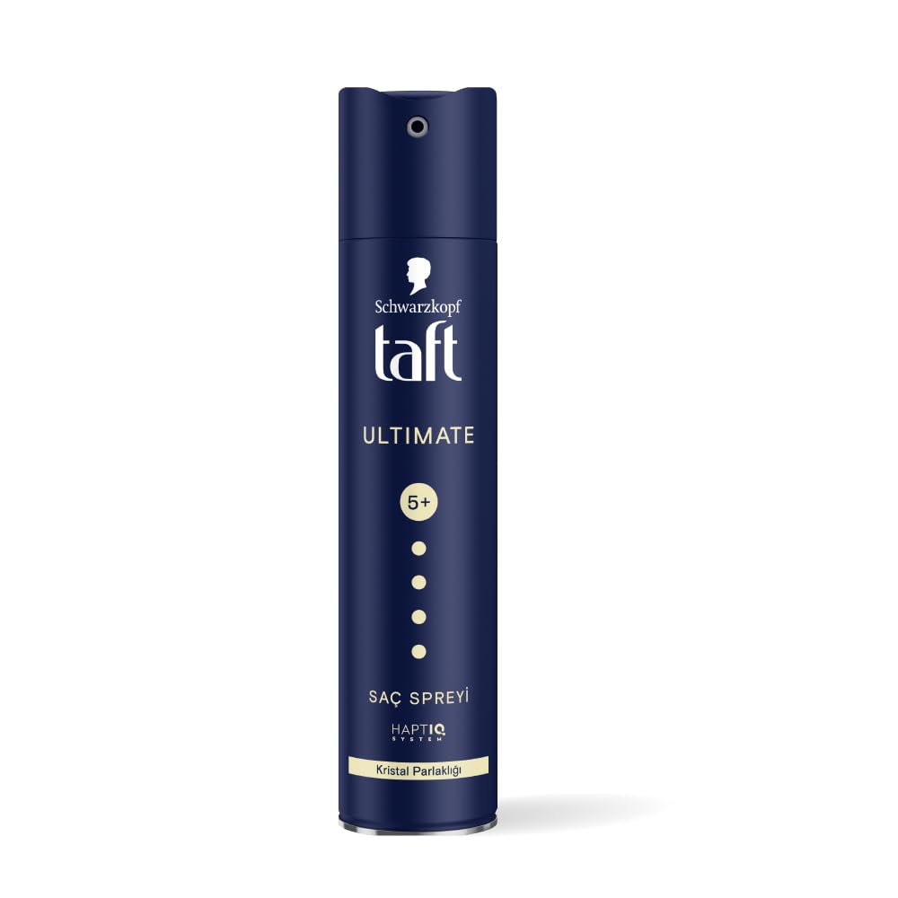 SCHWARZKOPF TAFT Ultimate Hair Spray For Hair With Crystal Shine | Hold 5+ For 72H hold | Protects From Wind And Humidity | No Stickiness | Easy To Brush Out | For Salon Like Finish – 250Ml.