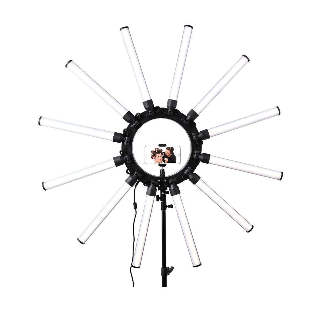 12 ARM Professional LED Star Ring Light Photo & Video, 12 Arms Star Lamp LED Photographic Video Ring Light for Makeup Artist, Salon, and Parlour Lighting
