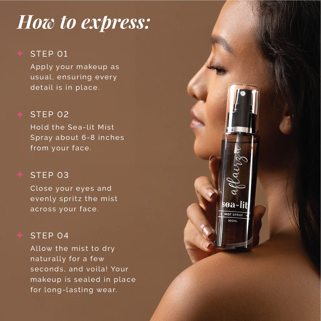AFLAIRZA Sea-lit Makeup Fixing Spray | Long-Lasting Hold, Sweat & Humidity Resistant | Quick-Dry, Lightweight Mist | Non-Sticky & Hydrating Finish | Locks in Makeup All Day - Image 2