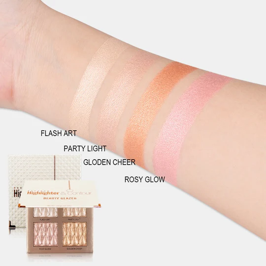 BEAUTY GLAZED 4-Color Highlighter Palette - Image 2