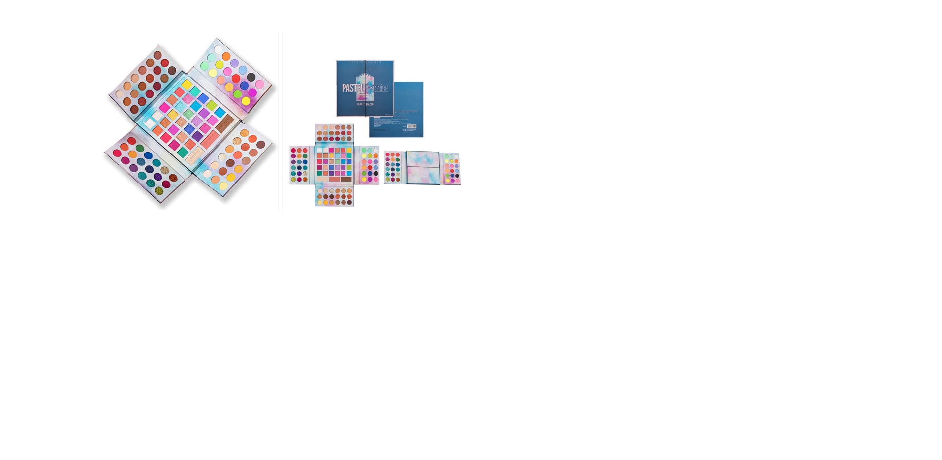 BEAUTY GLAZED 5 in 1 Pastel Paradise 105 Colors Neon Glitter Shimmer Eyeshadow