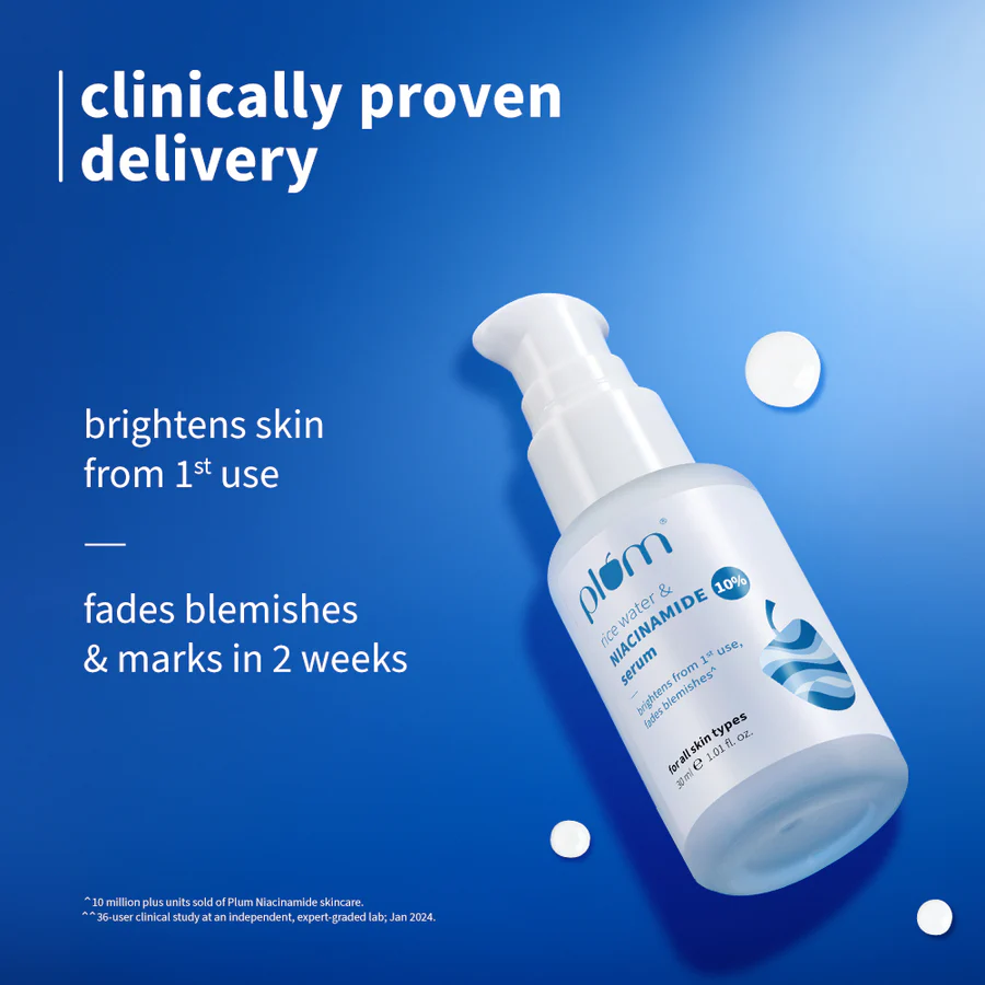 PLUM 10% Niacinamide & Rice Water Brightening Face Serum - Image 8
