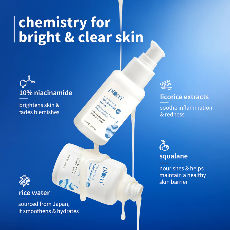 PLUM 10% Niacinamide & Rice Water Brightening Face Serum - Image 7