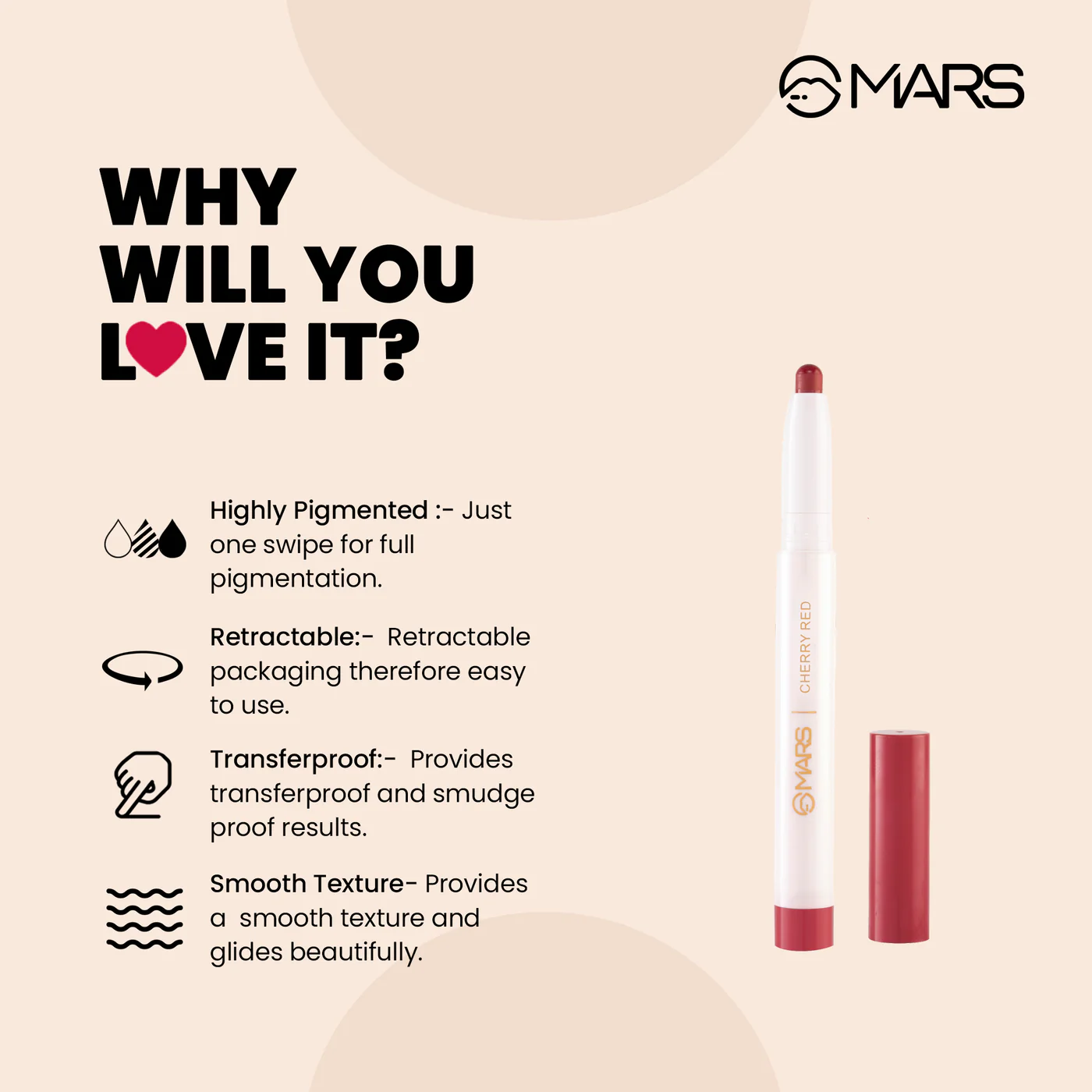 MARS Retractable Lip Crayon | Poppins - Image 5