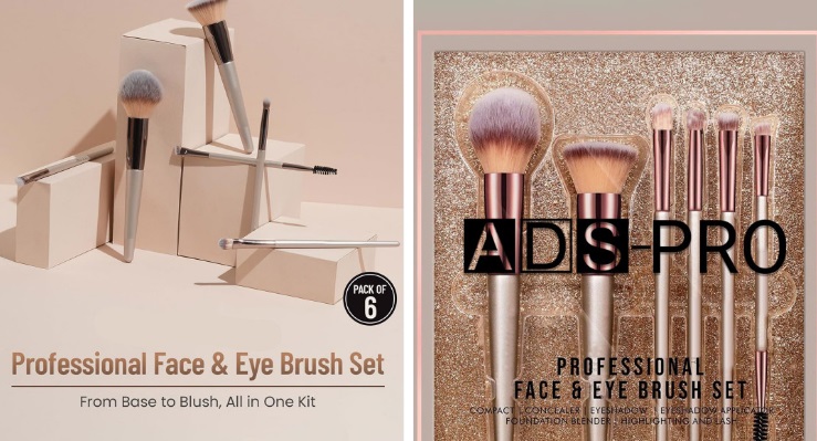 (A.D.S) Professional Set Of 6 Face & Eye Brush Set
