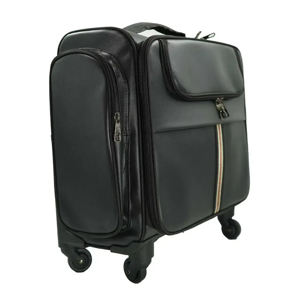 Premium Leather Makeup Trolly bag With Pouch - Image 3