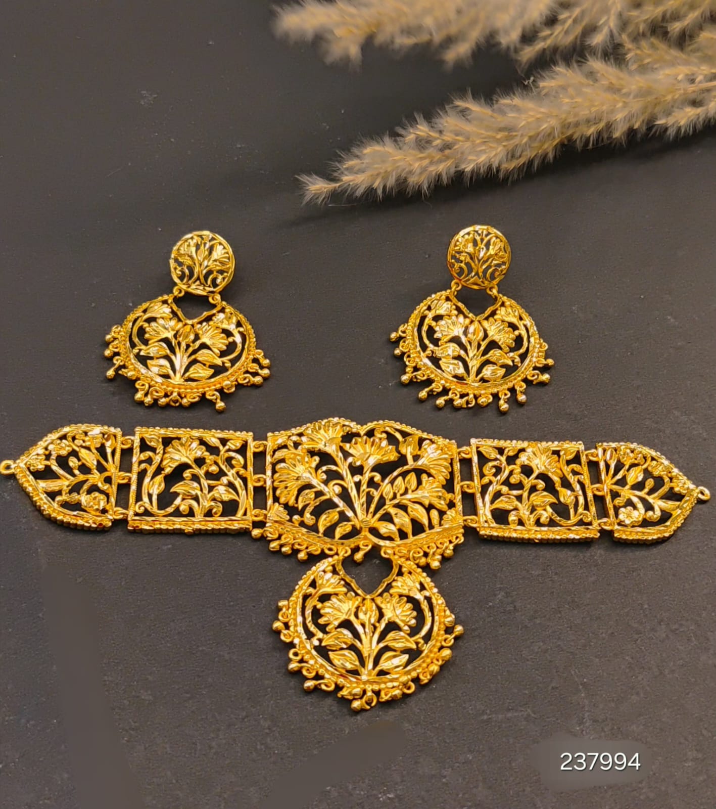 Gold plated (Necklace with kaan bala) jewellery set - Image 2