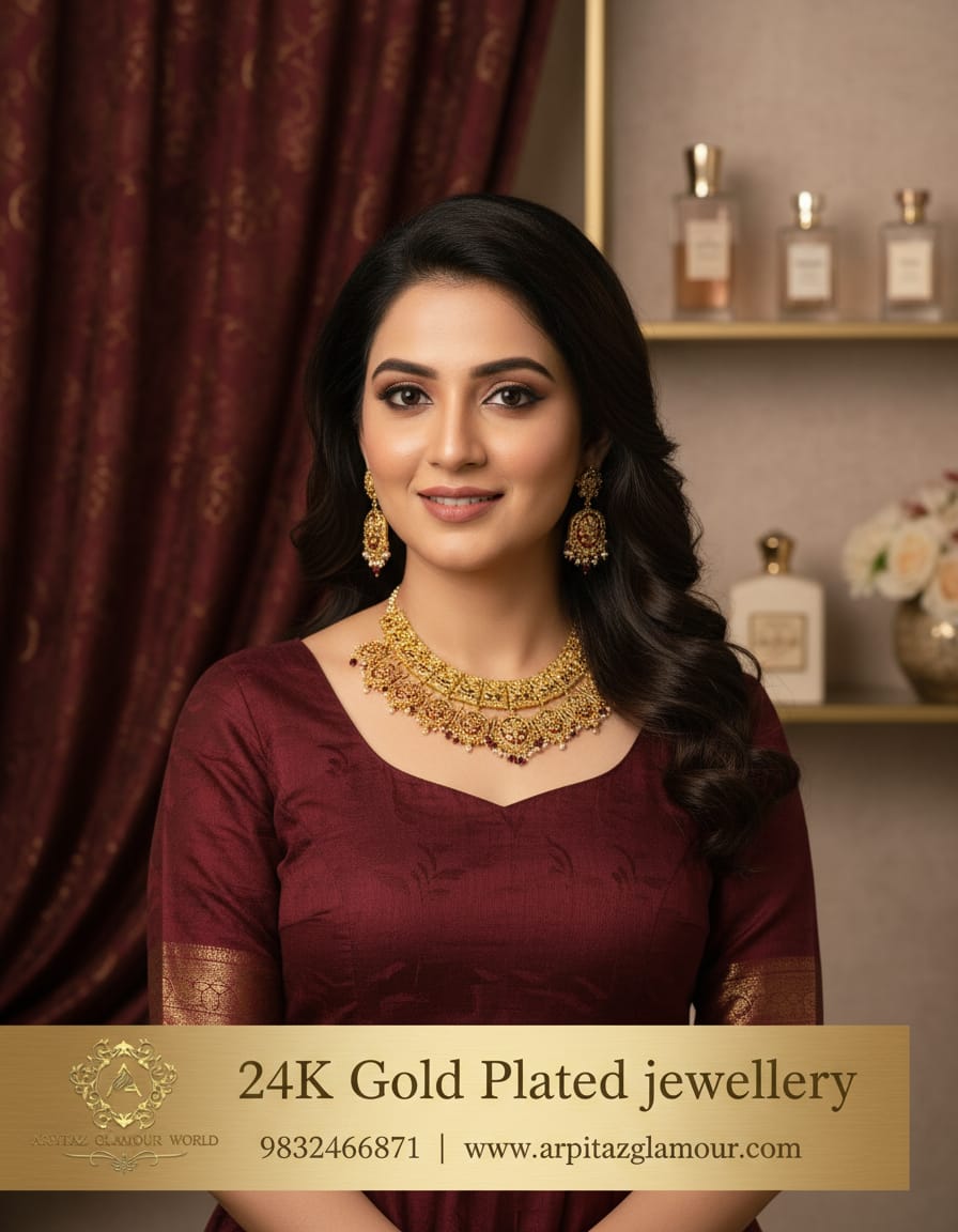 Gold plated (Minakari Rani Har) jewellery set