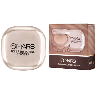 Mars Skin Perfecting Compact Powder | Lightweight, Long-Lasting, Oil Control, Matte Finish, Compact with Built-In Mirror | Suitable for All Skin Types