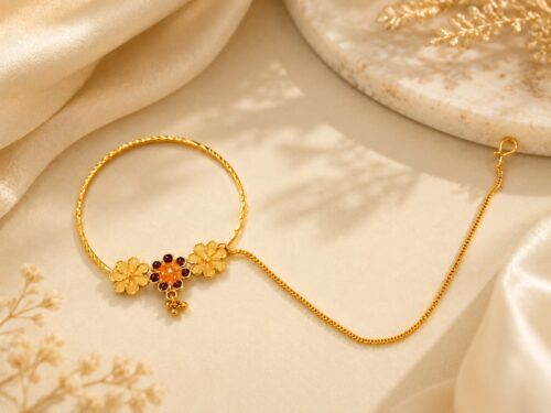 Golden Petal Flower Nose Ring