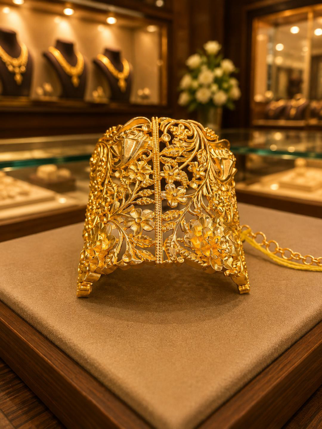Floral Cascade Gold Plated Mantasha size up to 2.8