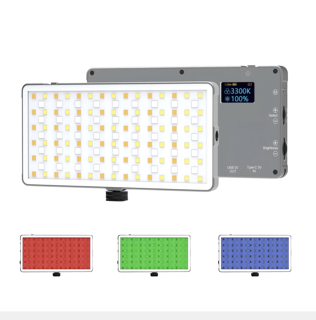Digitek (LED D135 ML RGB) 12W Metal Body RGB LED Light with OLED Display, Adjustable Brightness & 360° Color Control, Type-C Charging, 21 Preset Effects, Multi-Scene Lighting for Photo & Video Shoots