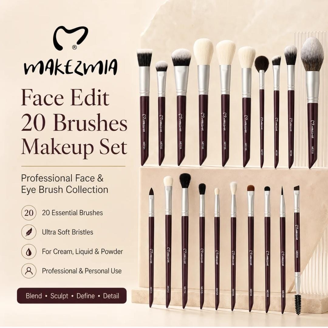 MAKEZMIA Face Edit 20 Brushes Makeup Set