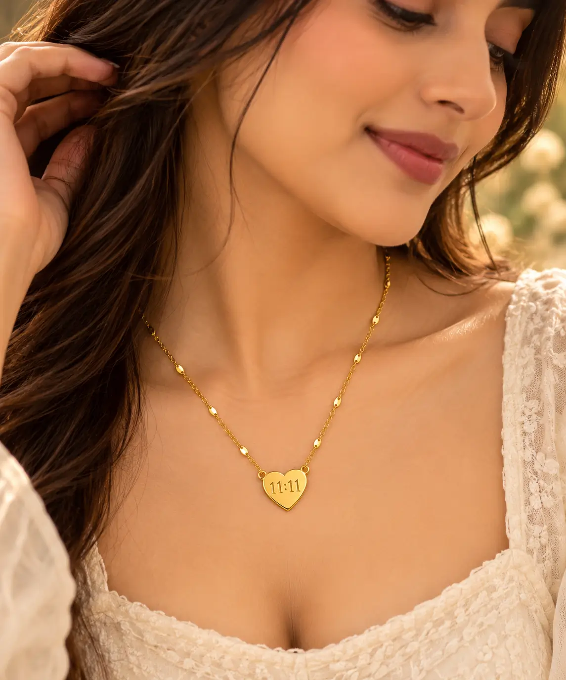 11:11 Heart Pendant Anti-Tarnish Necklace