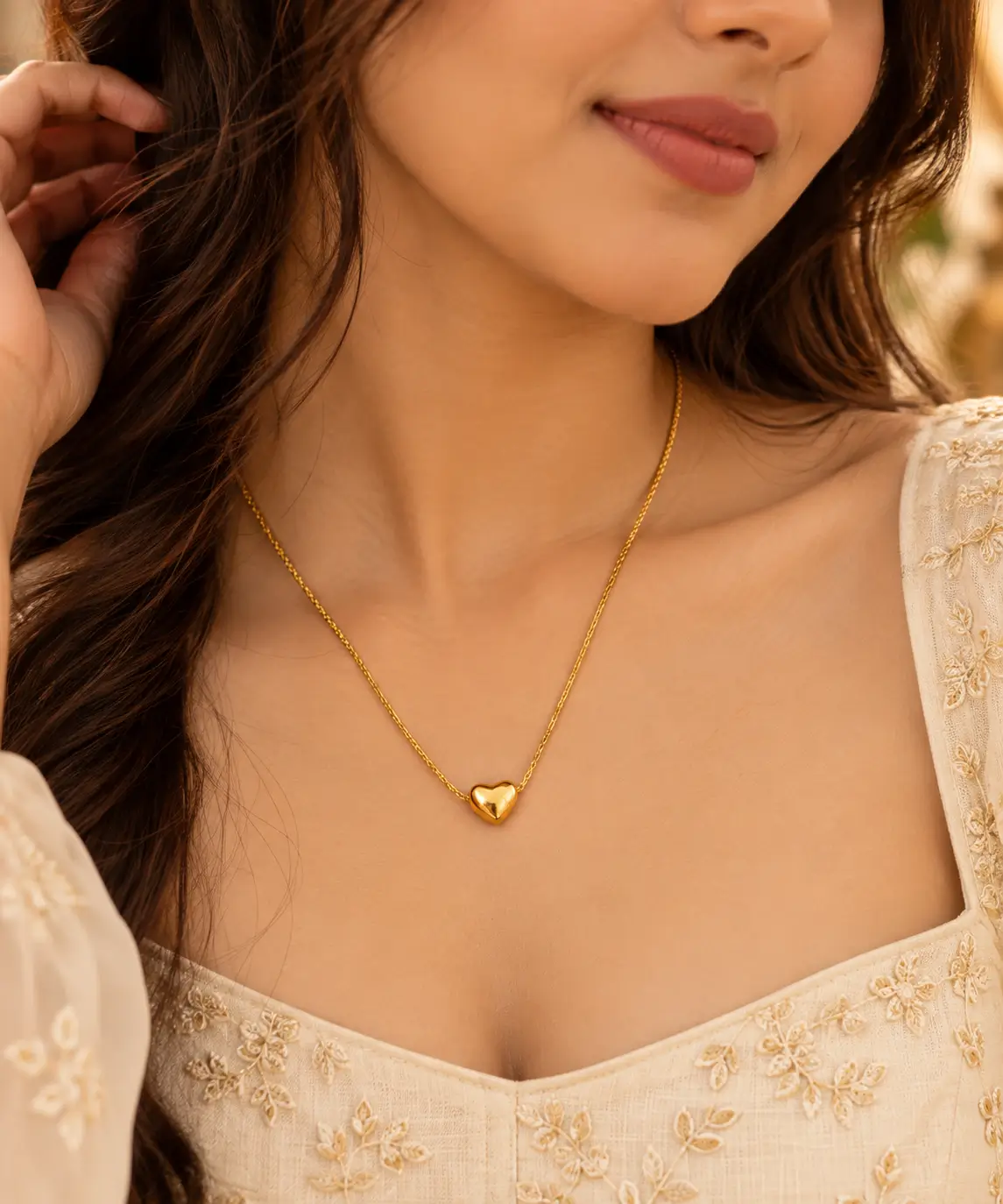 Classic Gold Heart Pendant Anti-Tarnish Necklace
