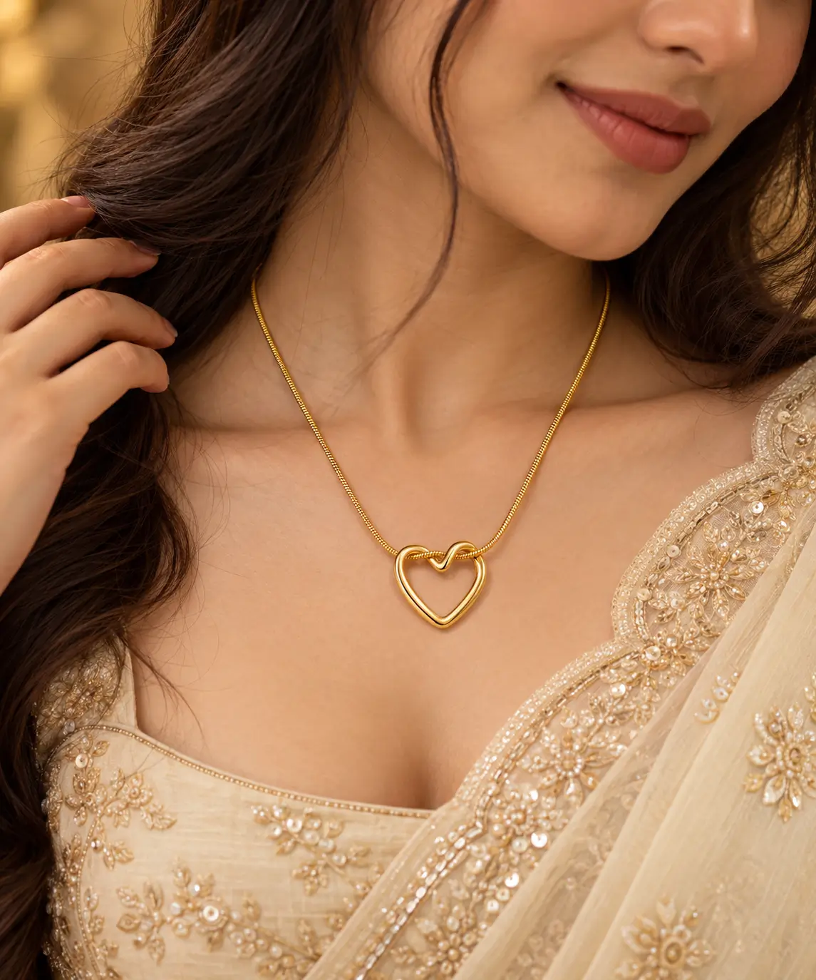 Elegant Heart Pendant Anti-Tarnish Necklace