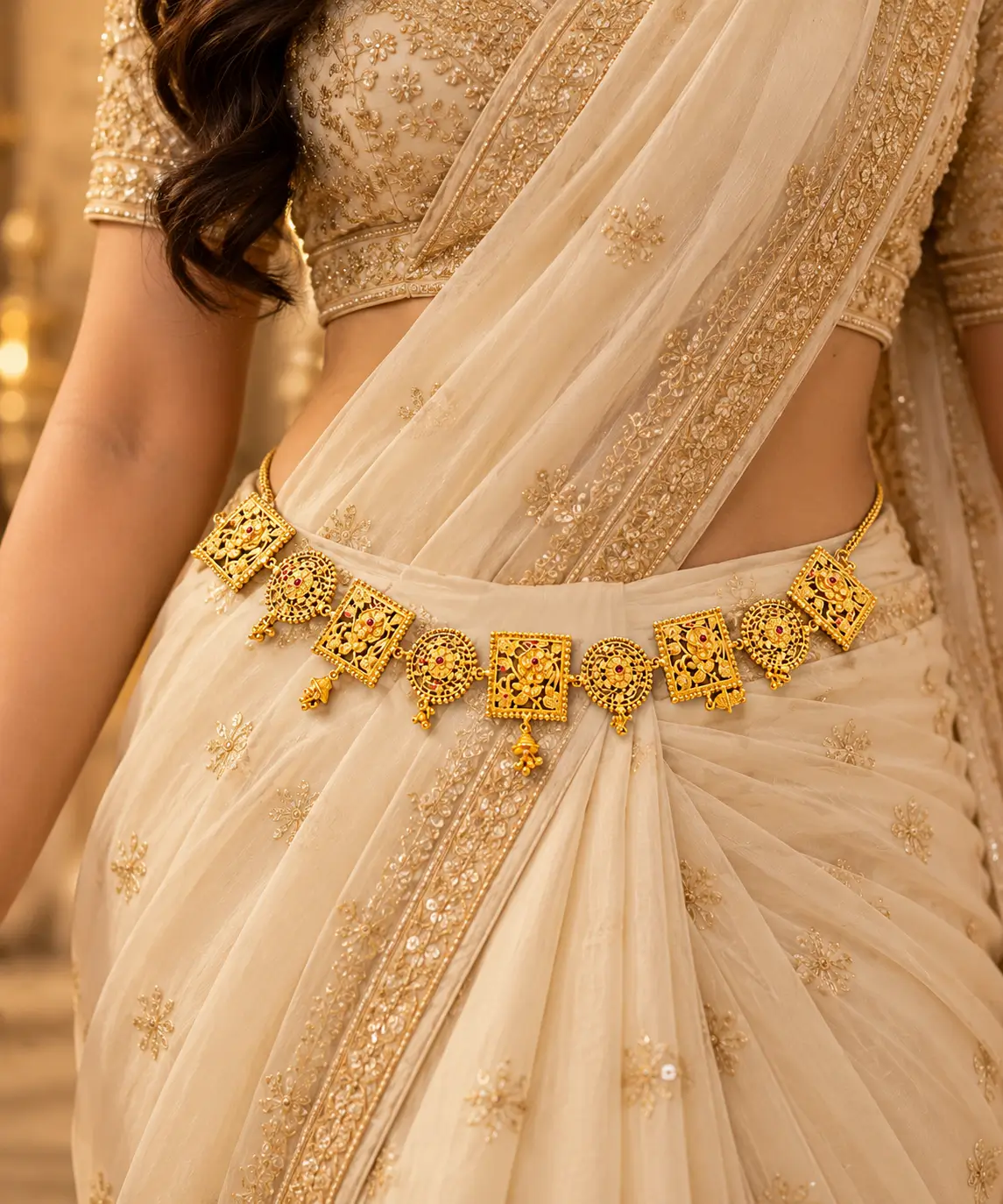 Traditional Gold Tone Floral Kamarbandh